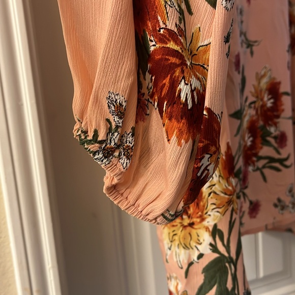 Chenault Orange Pink Tie Front Blouse - Picture 4 of 5